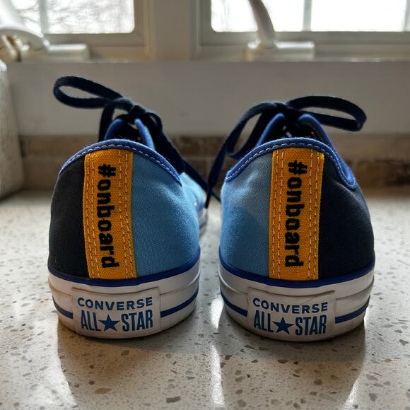 Blue and Gold Custom Converse All Star Shoes Mens 10.5 - Picture 5 of 7